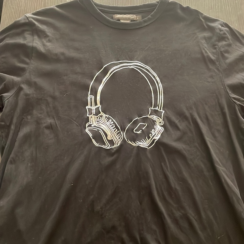 Black headphone french connection Large t shirt